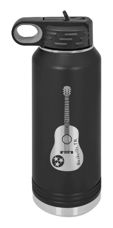 TN Guitar Laser Engraved Water Bottle (Etched)