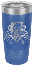 Load image into Gallery viewer, Bass with Customizable Banner Laser Engraved Tumbler (Etched)
