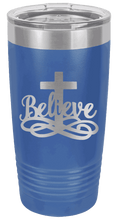 Load image into Gallery viewer, Believe with Cross Laser Engraved (Etched) Tumbler
