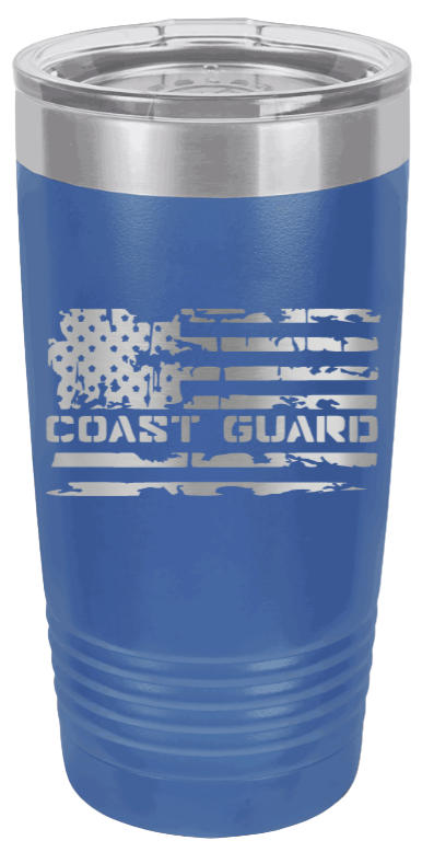 Coast Guard Flag Laser Engraved Tumbler (Etched)
