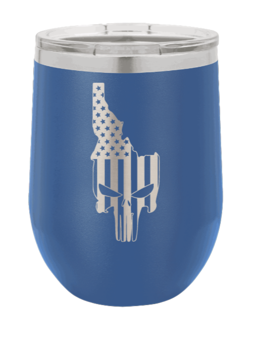 Idaho Punisher Laser Engraved Wine Tumbler (Etched)