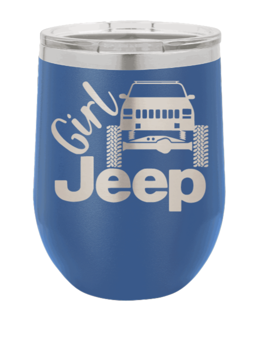 Girl Jeep Cherokee Laser Engraved Wine Tumbler (Etched)