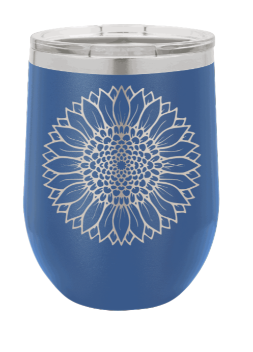 Sunflower Laser Engraved Wine Tumbler (Etched)