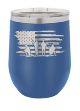 Load image into Gallery viewer, Vet Flag  (Veteran Flag) Laser Engraved Wine Tumbler (Etched)
