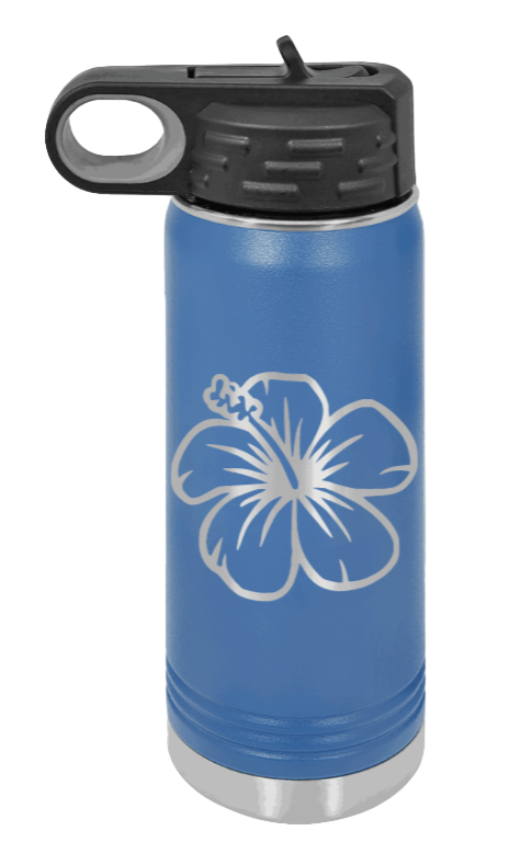 Insulated Water Bottle 24oz Hibiscus Blue Pink