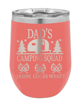 Load image into Gallery viewer, Dad&#39;s Camping Squad - Customizable - Laser Engraved Wine Tumbler  (Etched)
