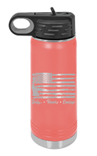 Load image into Gallery viewer, Fire Fighter Flag Laser Engraved Water Bottle (Etched)
