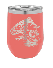 Load image into Gallery viewer, Salmon Jumping Laser Engraved Wine Tumbler (Etched)
