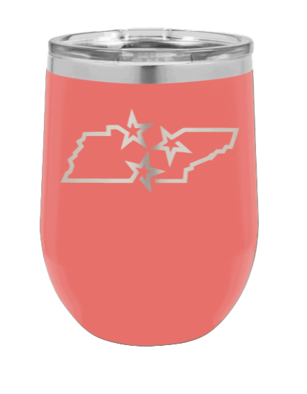 TN Tri-Star State Laser Engraved Wine Tumbler (Etched)