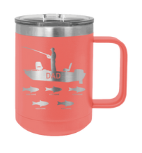 Load image into Gallery viewer, Dad Fishing Customizable Laser Engraved Mug (Etched)
