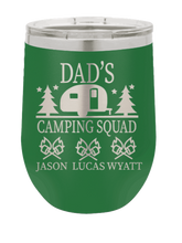 Load image into Gallery viewer, Dad&#39;s Camping Squad - Customizable - Laser Engraved Wine Tumbler  (Etched)
