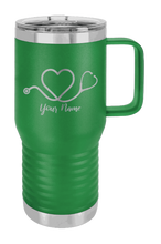 Load image into Gallery viewer, Stethoscope Heart with Name  - Customizable Laser Engraved Mug (Etched)
