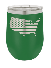 Load image into Gallery viewer, USA Flag Cutout Laser Engraved Wine Tumbler (Etched)
