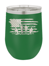 Load image into Gallery viewer, Vet Flag  (Veteran Flag) Laser Engraved Wine Tumbler (Etched)
