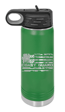 Load image into Gallery viewer, Coast Guard Flag Laser Engraved Water Bottle (Etched)

