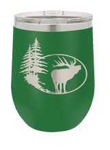 Load image into Gallery viewer, Elk and Trees Laser Engraved Wine Tumbler (Etched)
