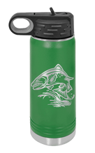 Load image into Gallery viewer, Salmon Jumping Laser Engraved Water Bottle (Etched)
