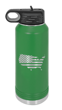 Load image into Gallery viewer, USA Flag Cutout Laser Engraved Water Bottle (Etched)
