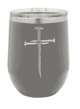 Load image into Gallery viewer, Cross Nails Laser Engraved Wine Tumbler (Etched)
