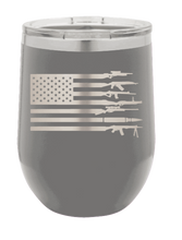 Load image into Gallery viewer, Gun Flag Laser Engraved Wine Tumbler (Etched)
