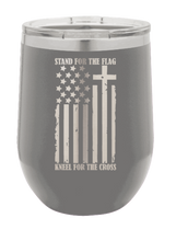 Load image into Gallery viewer, Stand for the Flag Laser Engraved Wine Tumbler (Etched)
