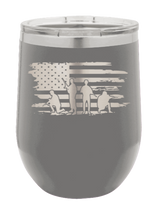 Load image into Gallery viewer, Vet Flag  (Veteran Flag) Laser Engraved Wine Tumbler (Etched)
