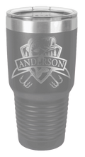 Load image into Gallery viewer, Bass with Customizable Banner Laser Engraved Tumbler (Etched)
