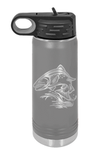 Load image into Gallery viewer, Salmon Jumping Laser Engraved Water Bottle (Etched)
