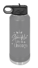 Load image into Gallery viewer, Sparkle Like a Unicorn Laser Engraved Water Bottle

