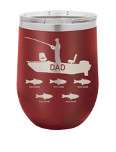 Load image into Gallery viewer, Dad Fishing - Customizable - Laser Engraved Wine Tumbler (Etched)
