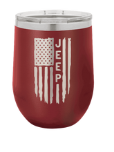 Load image into Gallery viewer, JEEP Flag Laser Engraved Wine Tumbler (Etched)
