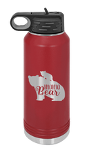 Load image into Gallery viewer, Mama Bear with Cub Laser Engraved Water Bottle (Etched)

