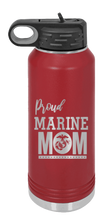Load image into Gallery viewer, Proud U.S. Marine Corps Mom Laser Engraved Water Bottle (Etched)
