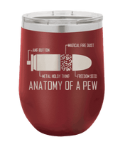 Load image into Gallery viewer, Anatomy of a Pew Laser Engraved Wine Tumbler (Etched)
