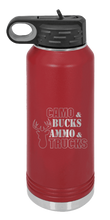 Load image into Gallery viewer, Camo &amp; Bucks - Ammo &amp; Truck Laser Engraved Water Bottle (Etched)*
