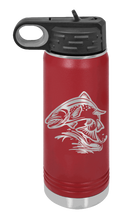 Load image into Gallery viewer, Salmon Jumping Laser Engraved Water Bottle (Etched)
