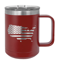 Load image into Gallery viewer, USA Flag Cutout Laser Engraved Mug (Etched)
