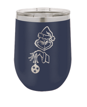 Load image into Gallery viewer, Grinch with Ornament Laser Engraved Wine Tumbler (Etched)
