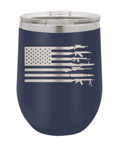 Load image into Gallery viewer, Gun Flag Laser Engraved Wine Tumbler (Etched)
