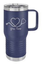 Load image into Gallery viewer, Stethoscope Heart with Name  - Customizable Laser Engraved Mug (Etched)
