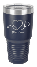 Load image into Gallery viewer, Stethoscope Heart with Name  - Customizable Laser Engraved Tumbler (Etched)
