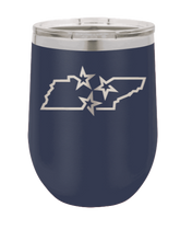 Load image into Gallery viewer, TN Tri-Star State Laser Engraved Wine Tumbler (Etched)

