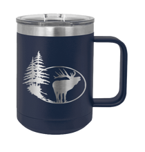 Load image into Gallery viewer, Elk and Trees Laser Engraved Mug (Etched)
