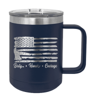 Load image into Gallery viewer, Fire Fighter Flag Laser Engraved Mug (Etched)
