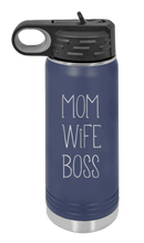 Load image into Gallery viewer, Mom Wife Boss Laser Engraved Water Bottle (Etched)
