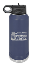Load image into Gallery viewer, Navy Flag Laser Engraved Water Bottle (Etched)

