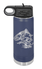 Load image into Gallery viewer, Salmon Jumping Laser Engraved Water Bottle (Etched)

