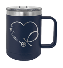 Load image into Gallery viewer, Tennessee Stethoscope Heart Laser Engraved Mug (Etched)
