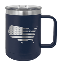 Load image into Gallery viewer, USA Flag Cutout Laser Engraved Mug (Etched)
