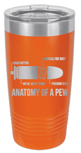 Load image into Gallery viewer, Anatomy of a Pew Laser Engraved Tumbler (Etched)
